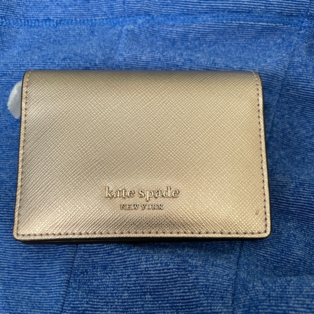 Kate spade rose gold key ring wallet card case